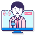 music and multimedia,man,screen,tv,signal,antenna,reporter,live news ok 
